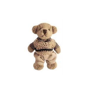 mininalle med stickad tröja och byxor